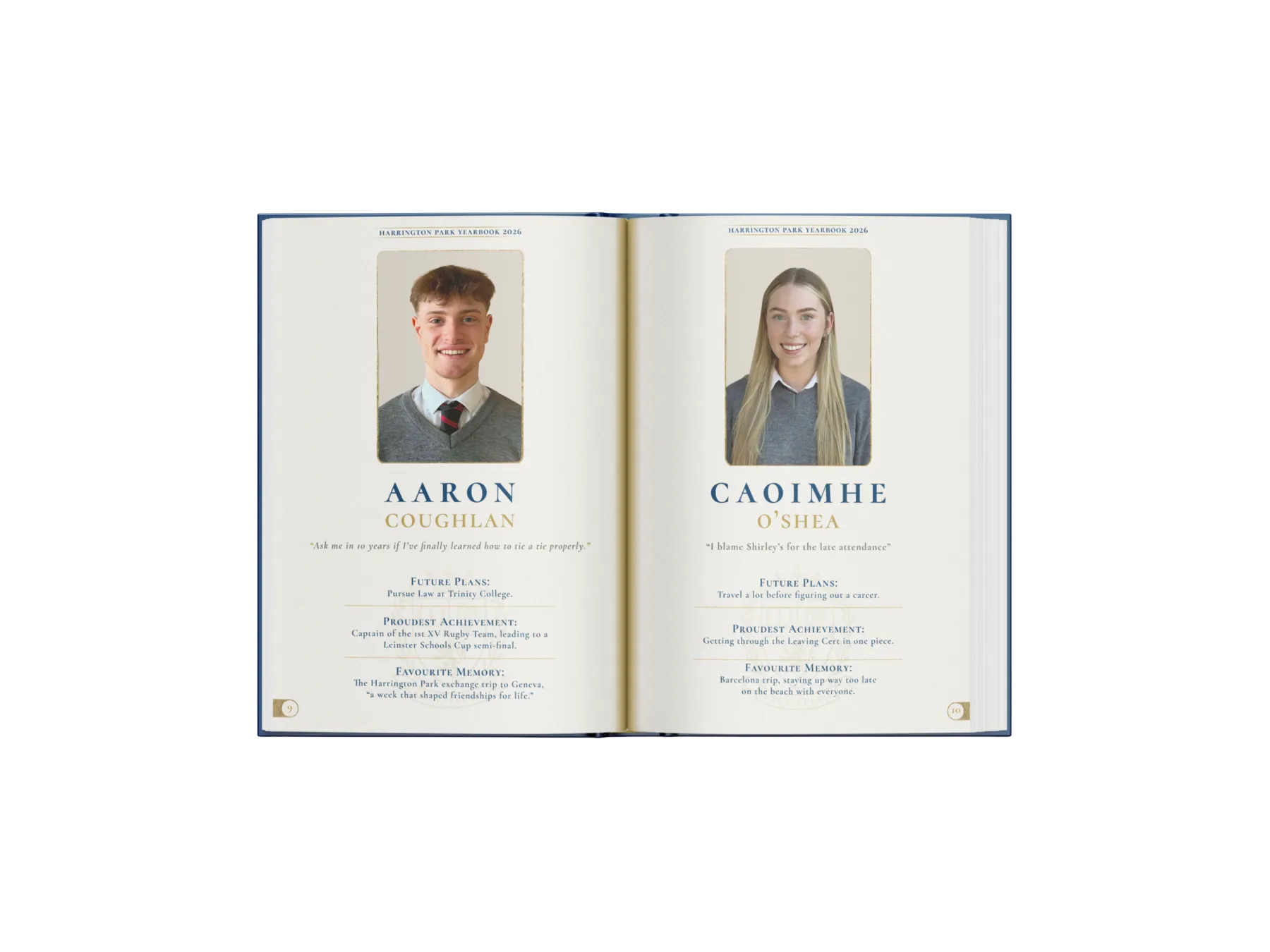Classic yearbook layout