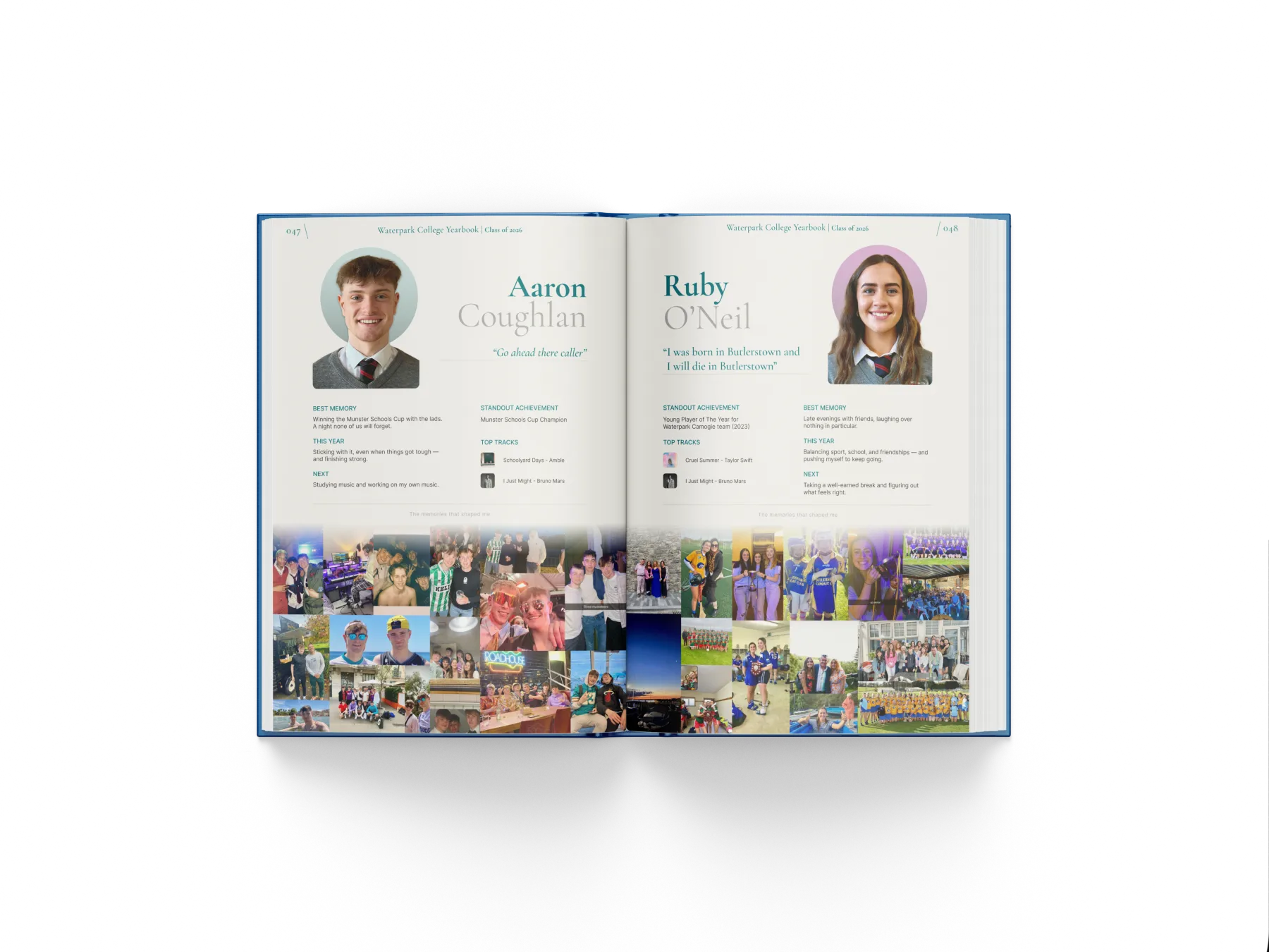 Signature yearbook layout